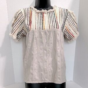 Altar’d State Striped Fringe Detail Women's Top medium EUC